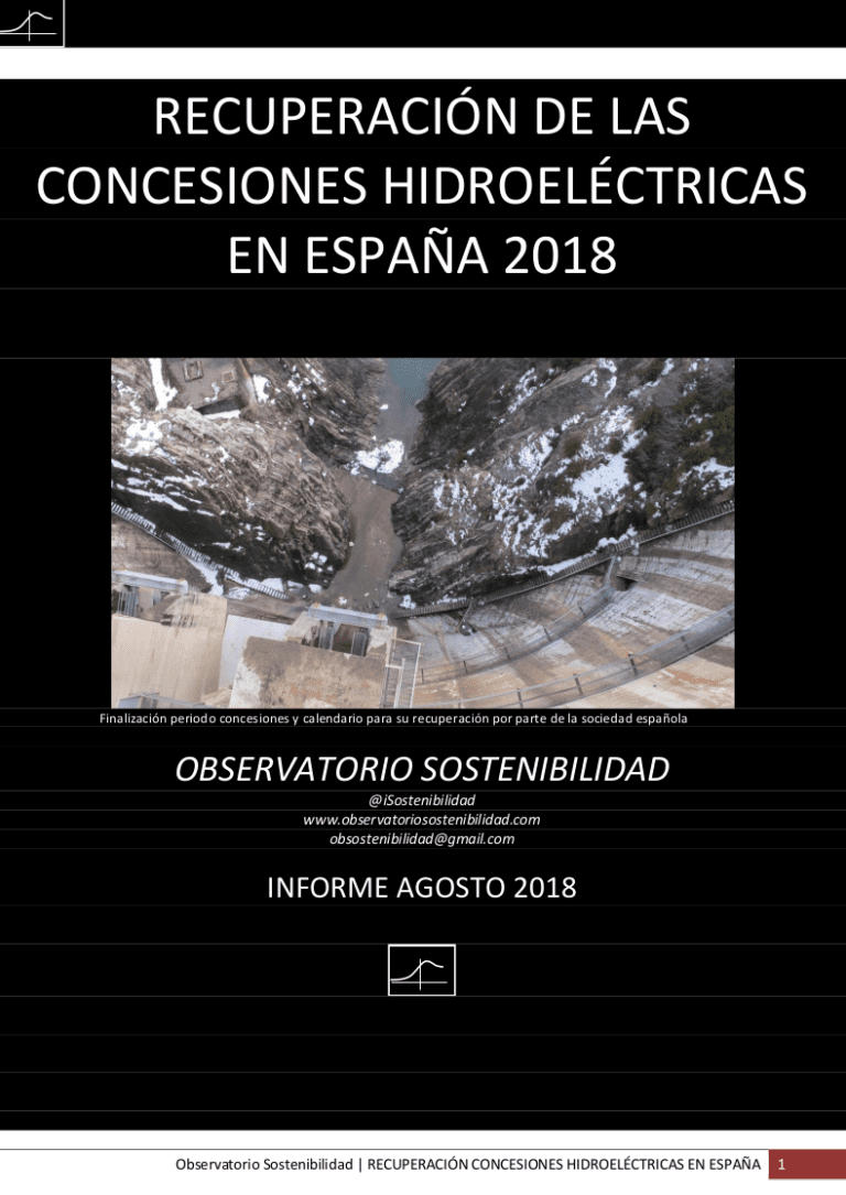 Recuperación de las concesiones hidroeléctricas en España 2018