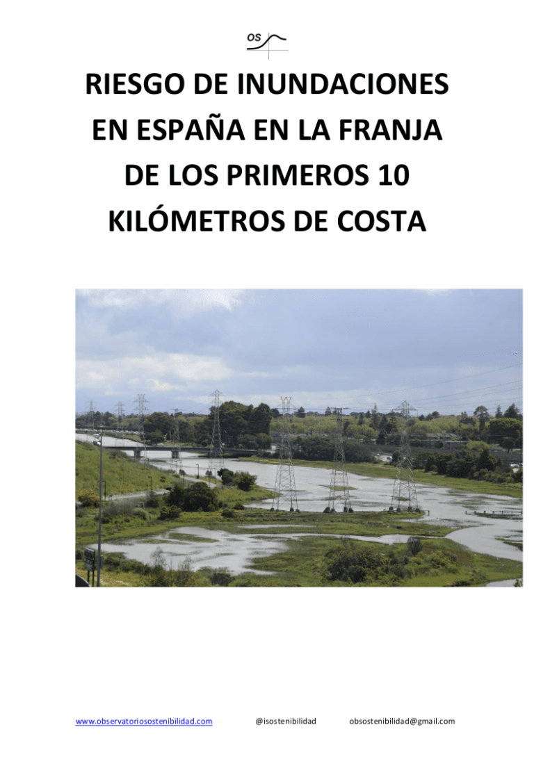 Riesgo de inundaciones en España en la franja  de los primeros 10 km de costa